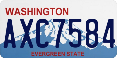 WA license plate AXC7584
