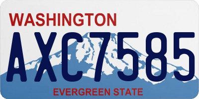 WA license plate AXC7585