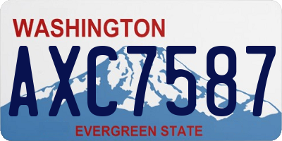 WA license plate AXC7587