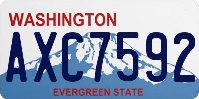 WA license plate AXC7592