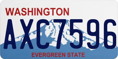 WA license plate AXC7596