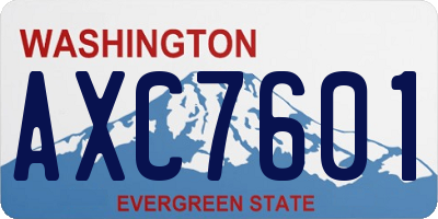 WA license plate AXC7601