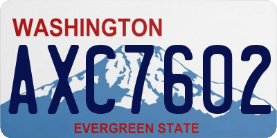 WA license plate AXC7602