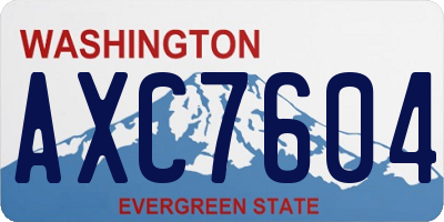 WA license plate AXC7604