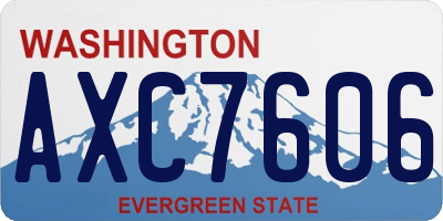 WA license plate AXC7606