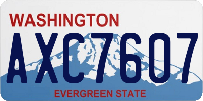 WA license plate AXC7607