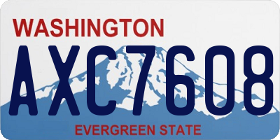 WA license plate AXC7608