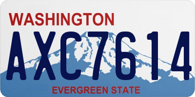 WA license plate AXC7614