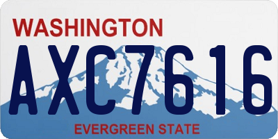 WA license plate AXC7616