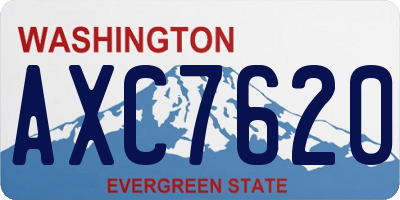 WA license plate AXC7620