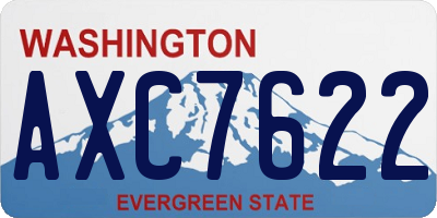 WA license plate AXC7622