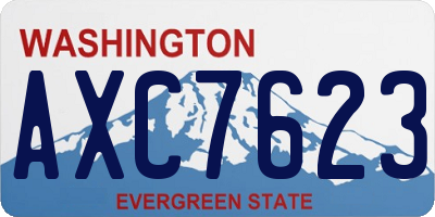 WA license plate AXC7623