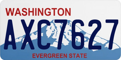 WA license plate AXC7627