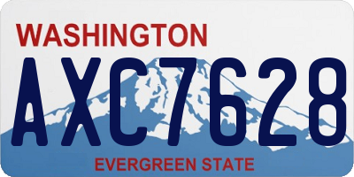 WA license plate AXC7628
