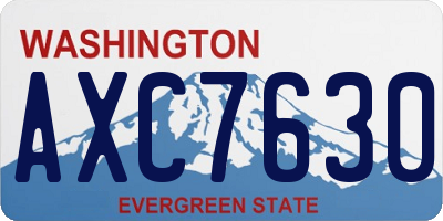 WA license plate AXC7630