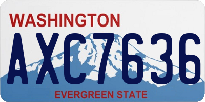 WA license plate AXC7636