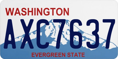 WA license plate AXC7637