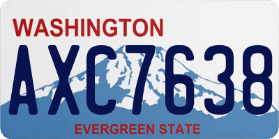 WA license plate AXC7638