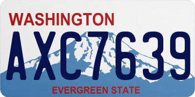 WA license plate AXC7639