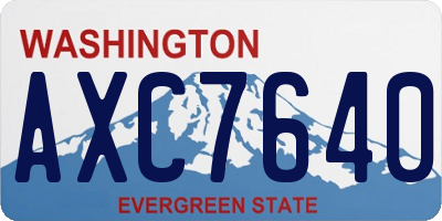WA license plate AXC7640