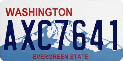 WA license plate AXC7641