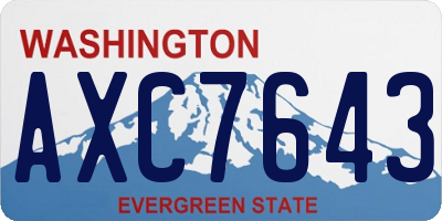 WA license plate AXC7643