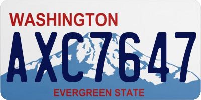WA license plate AXC7647