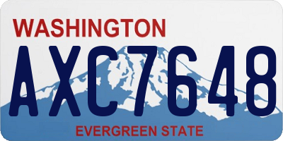 WA license plate AXC7648