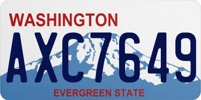 WA license plate AXC7649
