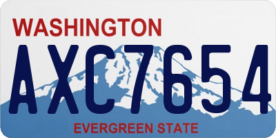 WA license plate AXC7654