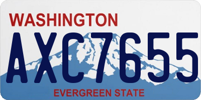 WA license plate AXC7655