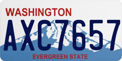 WA license plate AXC7657