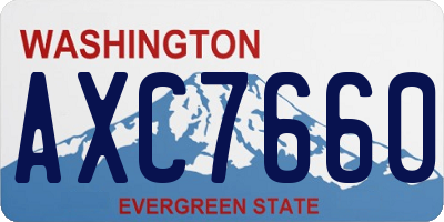 WA license plate AXC7660