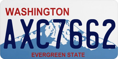 WA license plate AXC7662