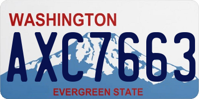 WA license plate AXC7663
