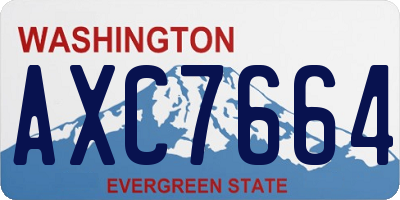 WA license plate AXC7664