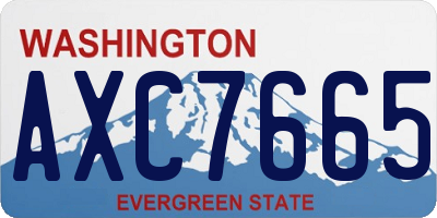 WA license plate AXC7665