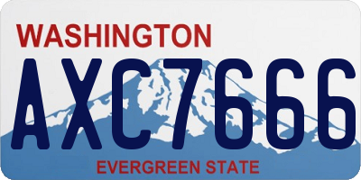 WA license plate AXC7666