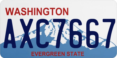 WA license plate AXC7667