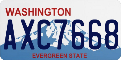 WA license plate AXC7668