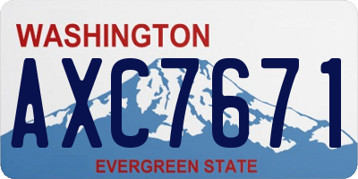 WA license plate AXC7671