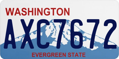 WA license plate AXC7672