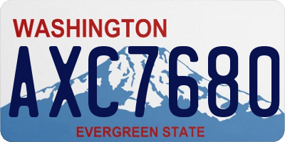 WA license plate AXC7680