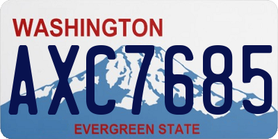 WA license plate AXC7685