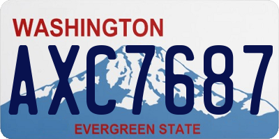 WA license plate AXC7687