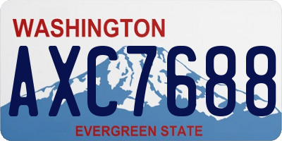 WA license plate AXC7688
