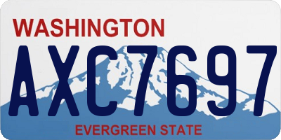 WA license plate AXC7697