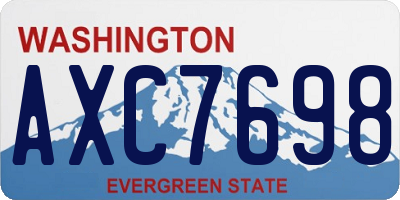 WA license plate AXC7698