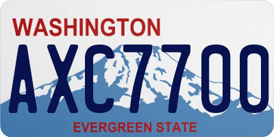 WA license plate AXC7700