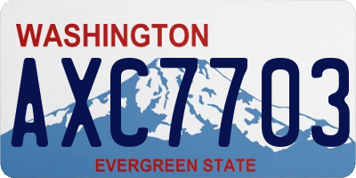 WA license plate AXC7703